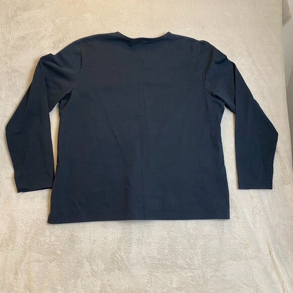 Lands End Women's Shirt XL 18-20 Black Long Sleeve Cotton Regular - Picture 8 of 8
